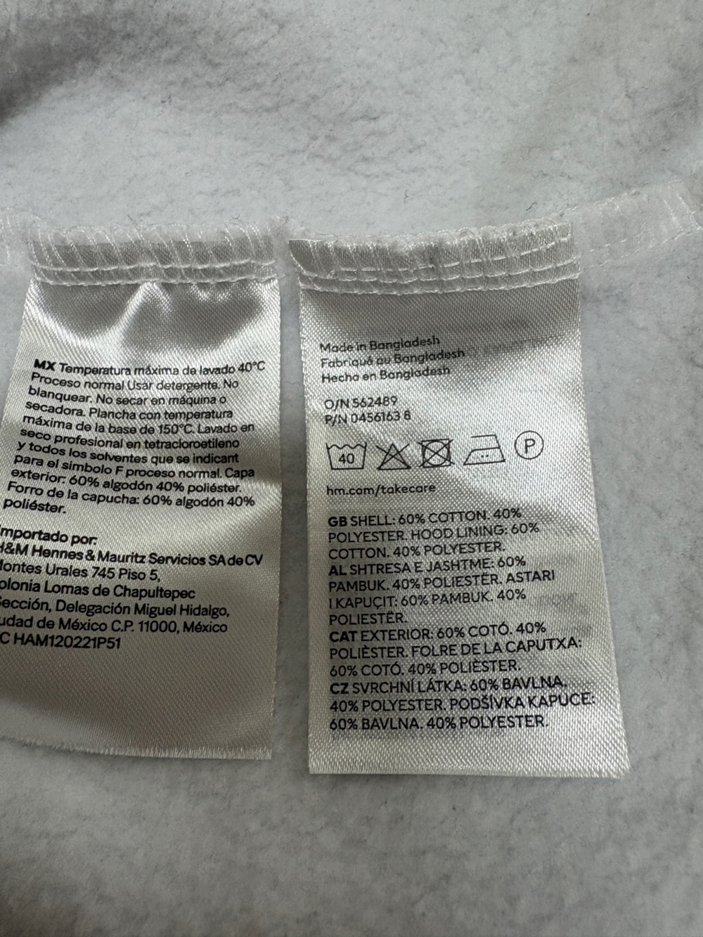 H&M White Women's Pullover Hoodie with Drawstring ladies medium - Picture 6 of 6